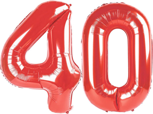 Red 40 Number Balloon
