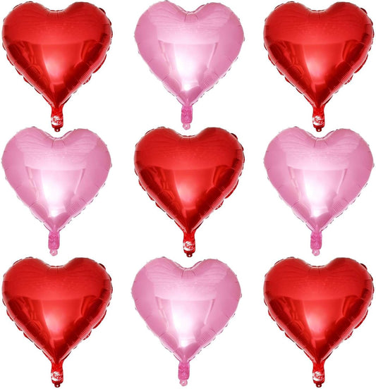 Red Heart Shaped balloons Pack of 10,18 Inch Love Valentine Balloons Pink Heart Romantic Balloons For Valentines Day Propose Marriage Wedding Bridal Shower Engagement Party Decorations