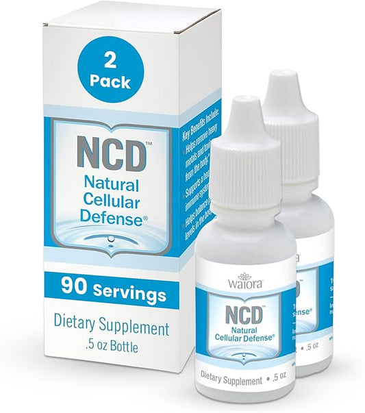 Waiora Natural Cellular Defense (NCD) Liquid Zeolite Drops, Clinoptilolite for Men & Women - Supplement for Immune, Healthy Gut Support, Cleanse, pH Balance (0.5oz Bottle, 2 Ct – 180 serv)