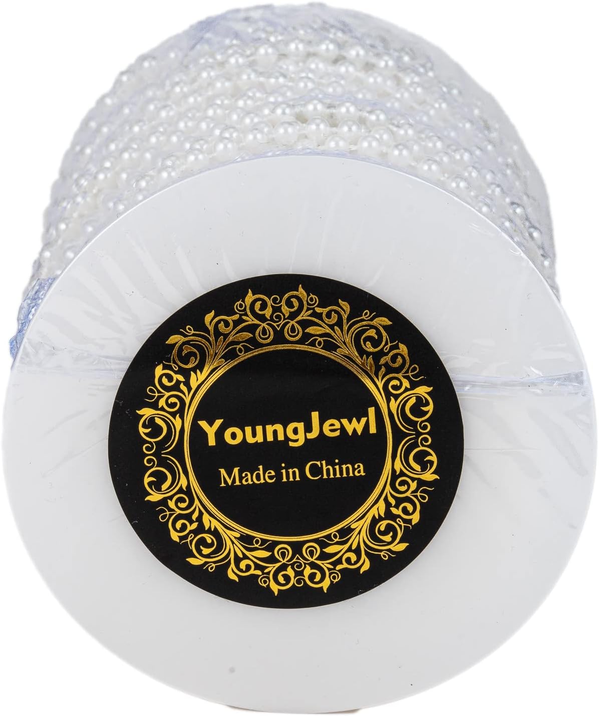 4mm Crafts Faux Pearl Beads Garland Pearl Bead Roll Strand of Pearls to Decorate Floral Centerpieces Wedding Party Favor Christmas Tree(131 Feet Ivory)