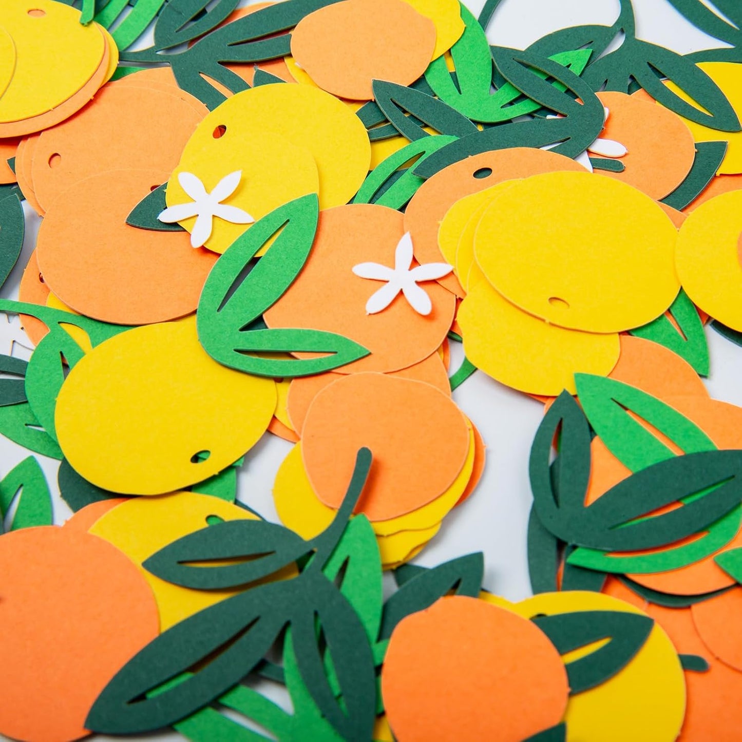 200 Pcs Little Cutie Baby Shower Orange Confetti - Citrus Confetti - Eucalyptus Scatter For Birthday Wedding Party Table Decoration Supplies