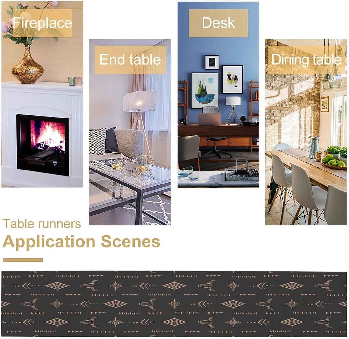 Aztec Table Runner Southwest Native Navajo Tribe Geometric Vintage Country Dinner Table Decoration Table Runner 13x120 Inch