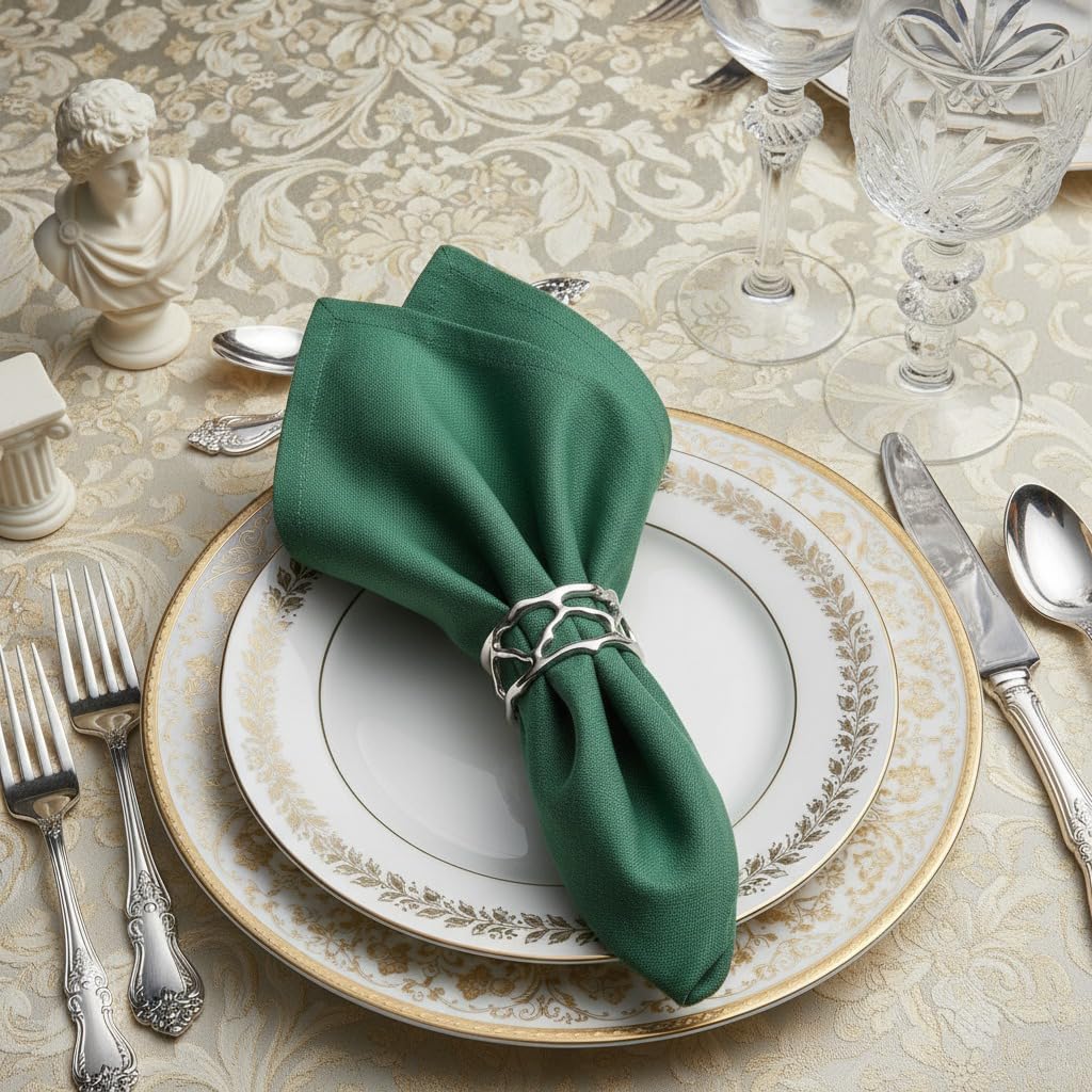 Napkin Rings - Unique Silver Coral Design, Elegant Stainless Steel (Set of 2)