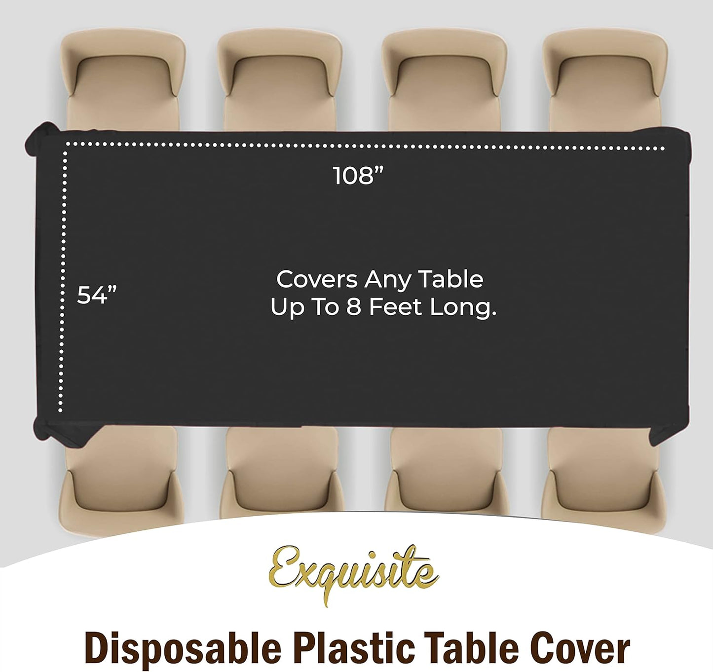 Premium Black table cover 54" x 108" (Pack of 12)