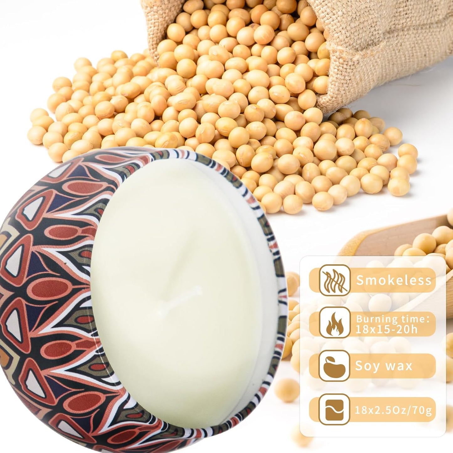 Scented Candles Gift Set, 18 Pack Aromatherapy Candle Gifts for Women, 45oz 450H Long Burning Soy Wax Jar Candles Set for Home Scented, Retro Court Style - Exclusive for Nobles