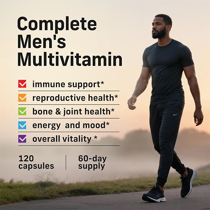 Alpha Tribe Multivitamin for Men with Sea Moss, Black Seed Oil, Ashwagandha, Turmeric Bladderwrack, Burdock,Vitamin C, Elderberry, Manuka, Yellow Dock | Daily Men's Vitamins and Minerals Supplement