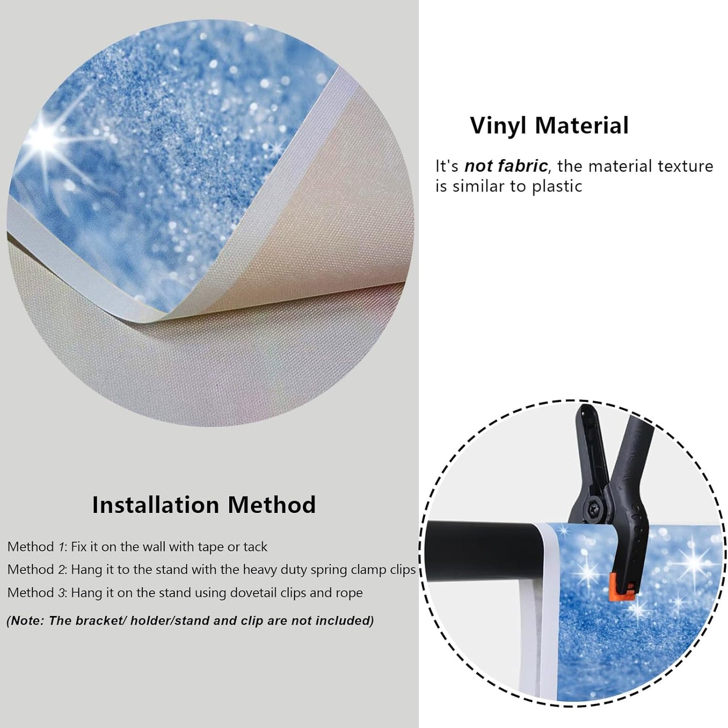 YongFoto Silver Blue Glitter Backdrop 20x10ft Silver Light Spots Blue Sequin Bokeh Photography Background Birthday Bridal Shower Wedding Photography Background Party Banner Portraits Photoshoot Props