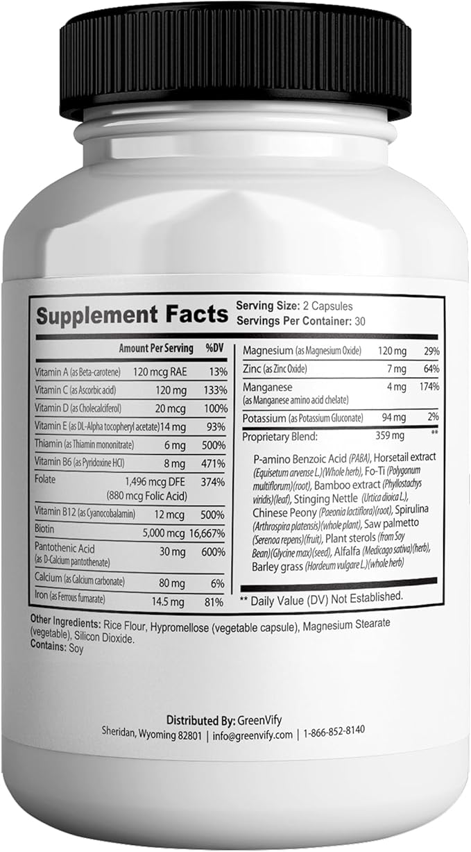 Mycosyn Pro Max Hair Skin Nails Supplement, 60 Capsules, 30 Day Supply, with Biotin 5000mcg, Vitamins A B C D E, Minerals (2)