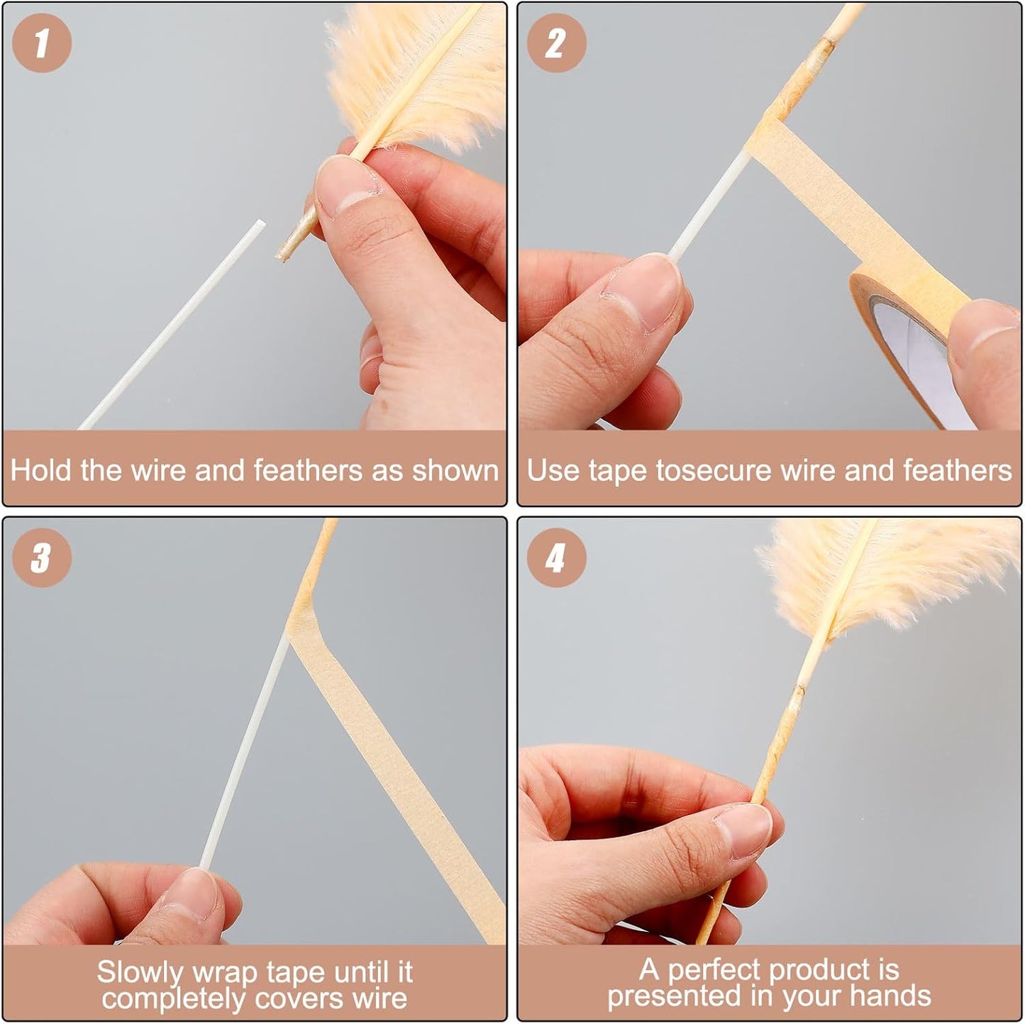 Yuxung 6 Sets Wedding Table Centerpiece Accessories Including 159 Pieces Natural Ostrich Feather Bulk Plastic Vases and Beads Necklaces for Wedding Home Party Centerpiece Supplies(Champagne)