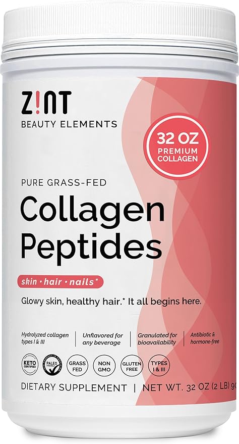 Collagen Peptides Powder XL (32 oz): Paleo & Keto Friendly Grass-Fed Hydrolyzed Collagen Protein Supplement - Unflavored, Non GMO (Packaging May Vary)