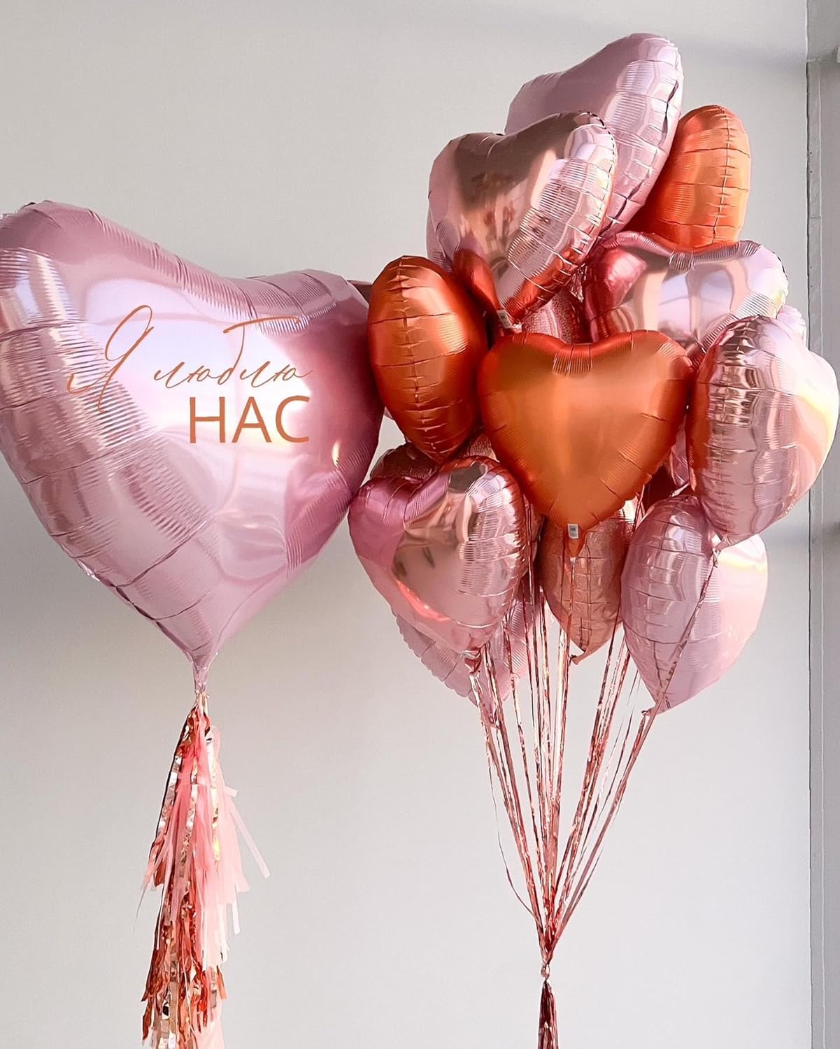 10pcs Fluorescent Pink Heart Balloons - 18 Inch Hot Pink Heart Shapes for Baby Shower, Wedding, Valentine's Day Decorations