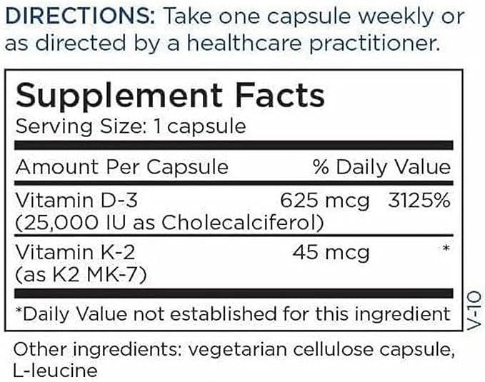 Metabolic Maintenance Vitamin D3 and K2 - Vitamin D3 K2 Supplement, D-3 & K-2 MK7 Complex for Women & Men with 25,000 IU VIT D for Bone Health and Sleep Support - 60 Capsules (Pack of 1)