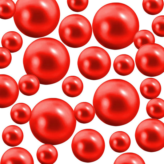 300Pcs Vase Filler Red No Hole Faux Pearl Beads for Vase Filling Decorations, Candle Centerpieces, Wedding Centerpieces, Home Party Decor (8/14/20mm)