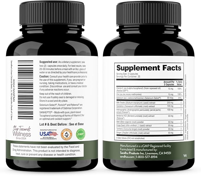 Sandhu's Liver Renew Cleanse Detox Support & 15 Day Gut Cleanse Support Dietary Supplement for Women & Men
