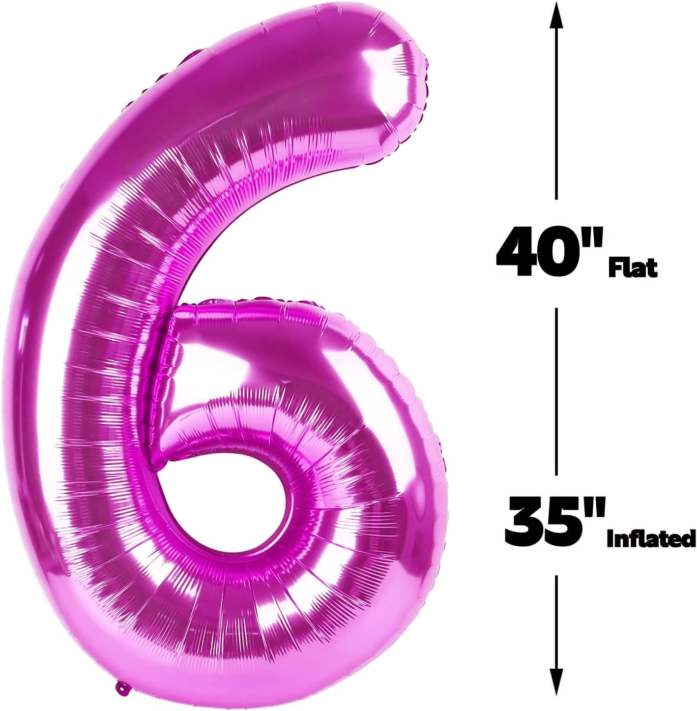 2026 Rosy Purple 40 Inch Mylar Foil Number 6 Balloon, Birthday Balloons for 6 16 Boy Girl Party Decorations Supplies,Rosy Purple Big Helium Balloon Numbers for 26 36 46 60 Men Women Anniversary