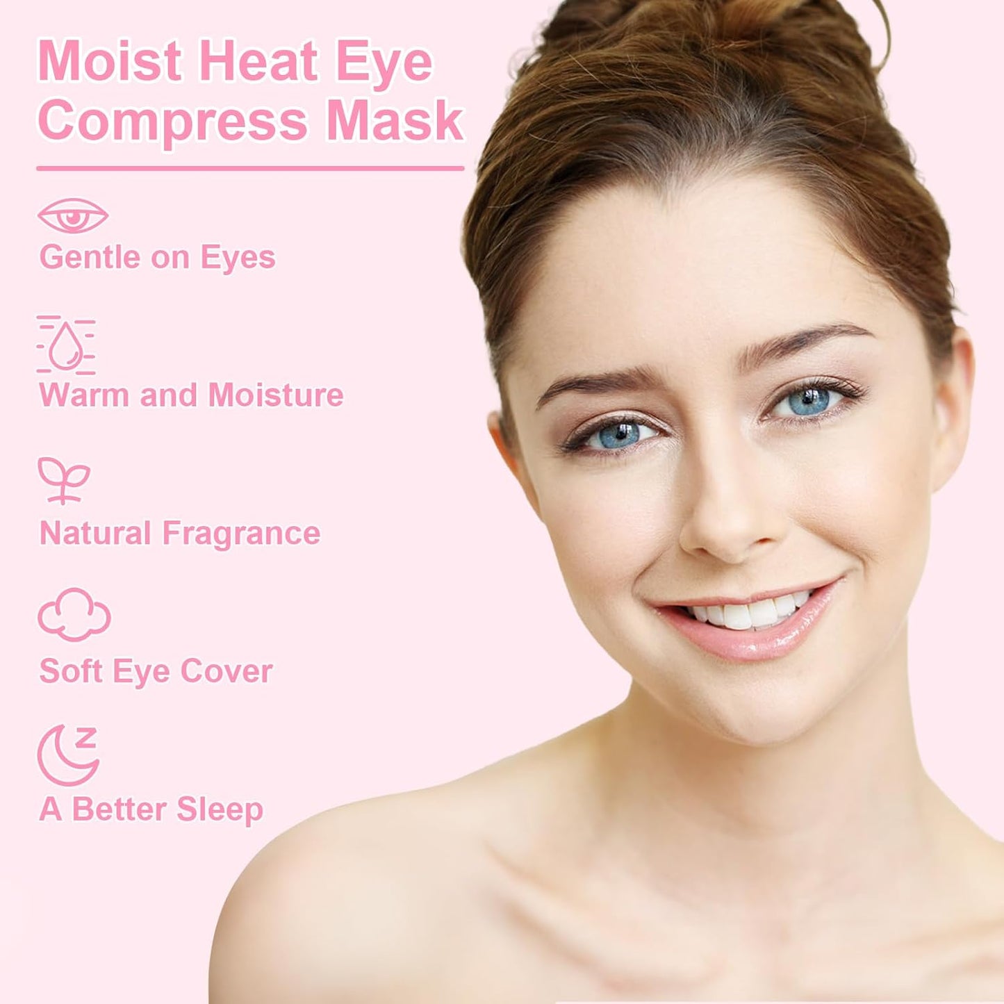 Weighted Eye Mask for Sleeping, Soft Heated Eye Mask, Moist Heat Warm Compress for Eyes, Natural Rose & Flaxseeds Microwave Reusable Sleep Mask, Must Haves for Women Spa, Home, Office