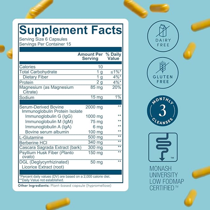 Biome Gut Remedy Capsules (5 Day Cleanse, 3 Rounds, 90 Capsules) Gut Cleanse with Magnesium Citrate, Berberine, Immunolin, L-Glutamine - Reset Digestive System, Rebalance Microbiome (3 Month Supply)