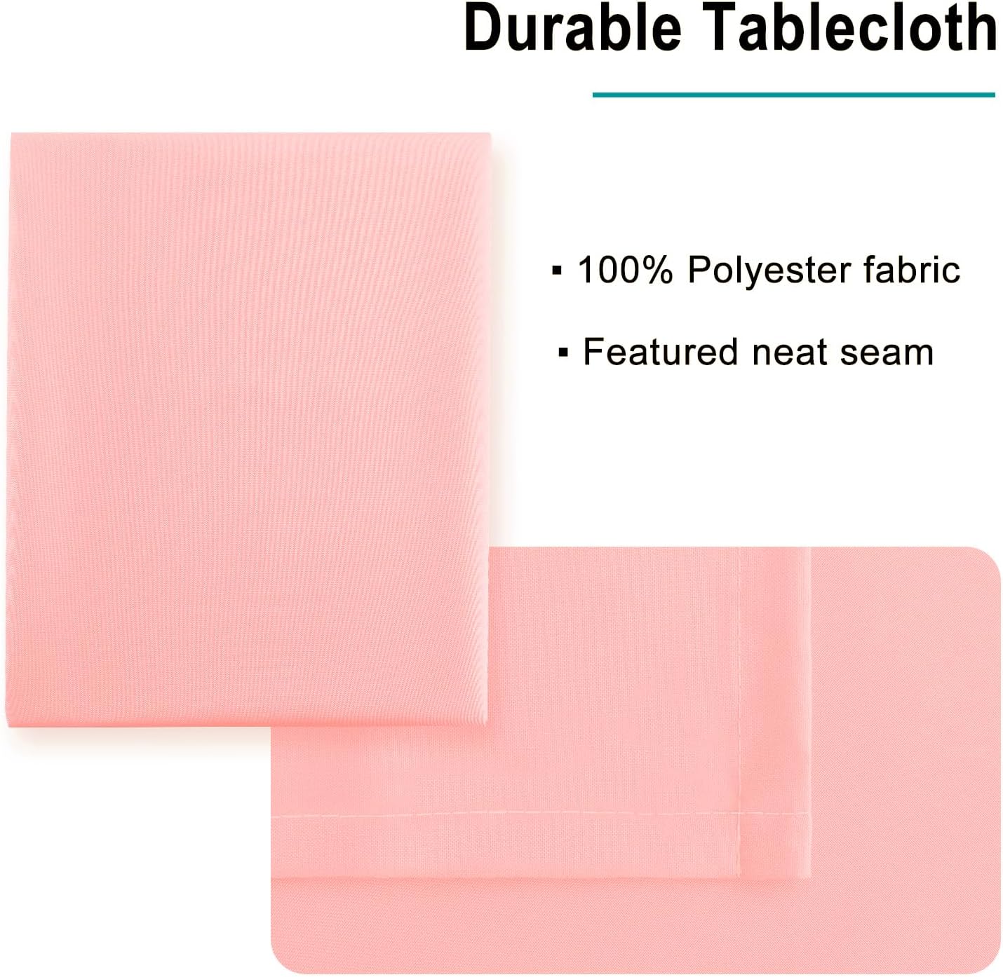Hiasan Rose Pink Tablecloth for Rectangle Tables - Waterproof and Spillproof Washable Fabric Table Cloth for Dining Room Kitchen Party, 60 x 102 Inch