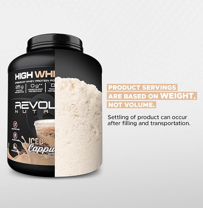 High Whey, Protein Powder 6LB, Whey Isolate, Gluten Free, Lean Muscle Mass for Men & Women, 25g of Protein Per Scoop, 2.7kg, 73 Servings (Iced Cappuccino, 6 Pound)