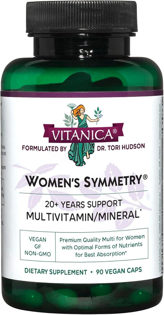 Vitanica Women's Symmetry, High Potency Multivitamin and Mineral, Vegan, 90 Capsules