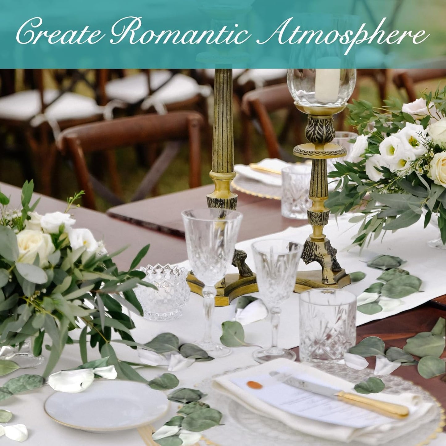 Real White Rose Petals & Natural Eucalyptus Leaves 2.12oz, Freeze Dried Flower Petals Confetti for Wedding Flower Girl, Aisle Table Centerpieces Garden Cake Bridal Shower Decor