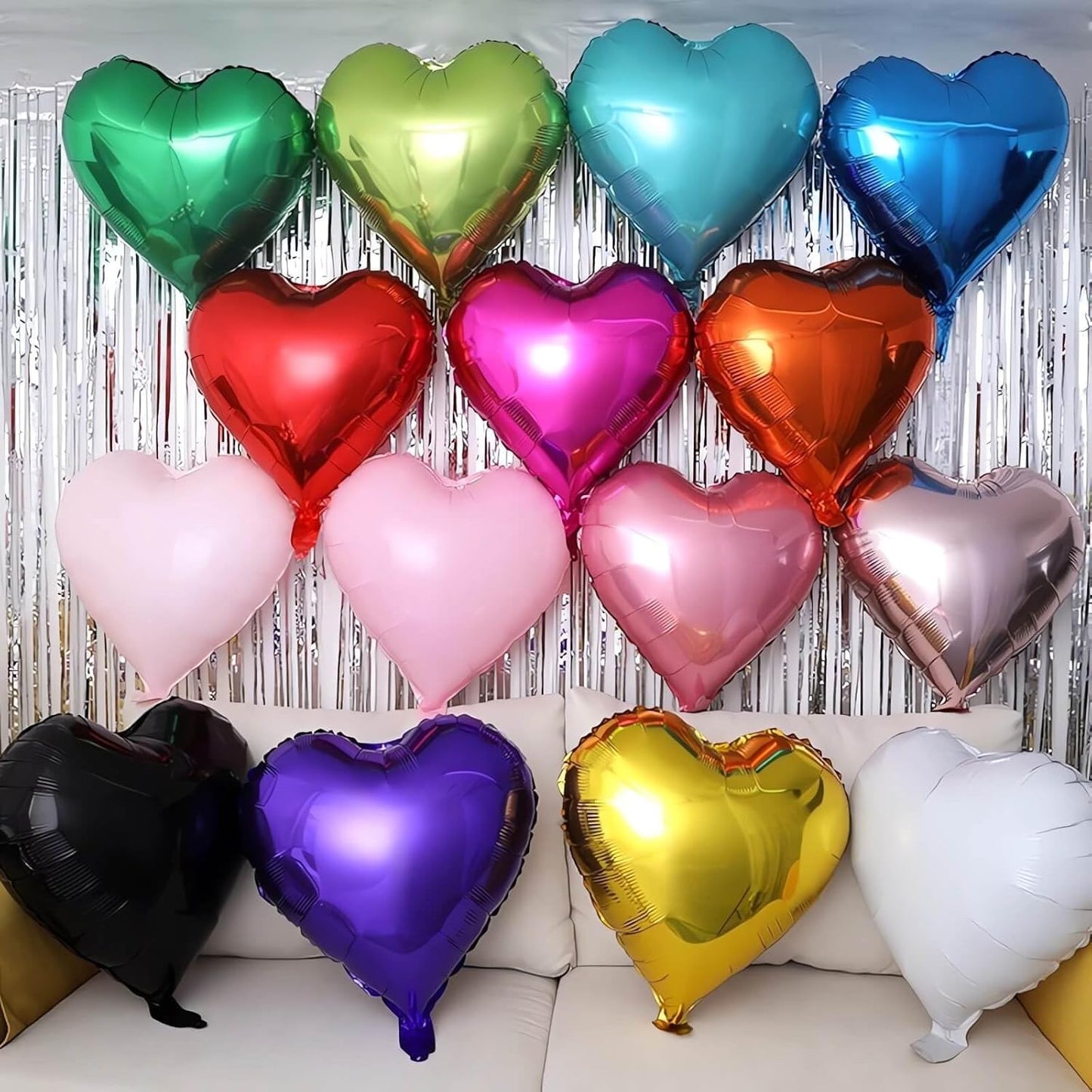 Pink Heart Shaped balloons Pack of 10,18 Inch Love Valentine Balloons Blue Heart Romantic Balloons For Valentines Day Propose Marriage Wedding Bridal Shower Engagement Party Decorations