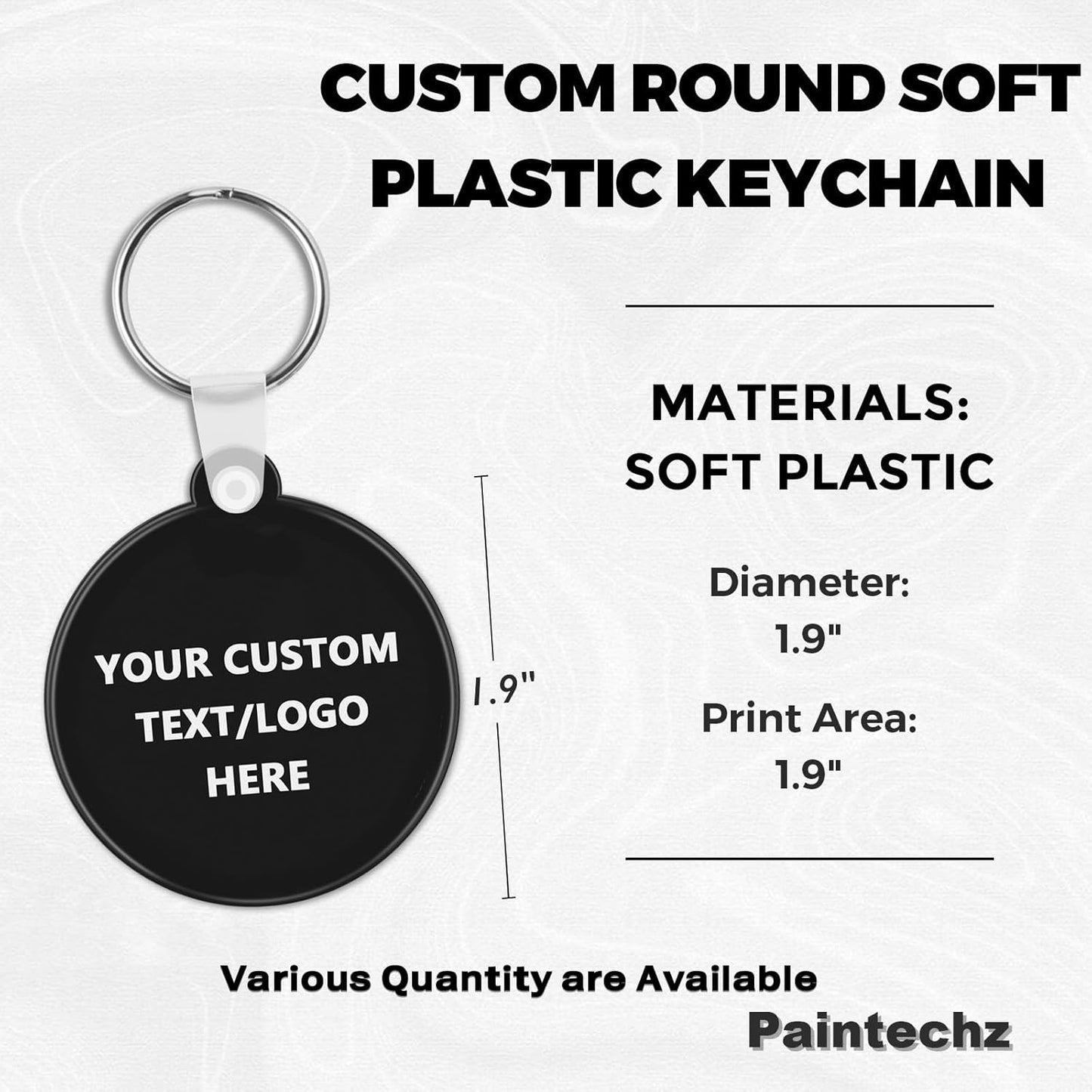 Custom Round Soft Keychains 1000 Pack, Personalized Logo, Text Bulk - Perfect for Tradeshows, Party Favors, Events - Customizable Key Tags