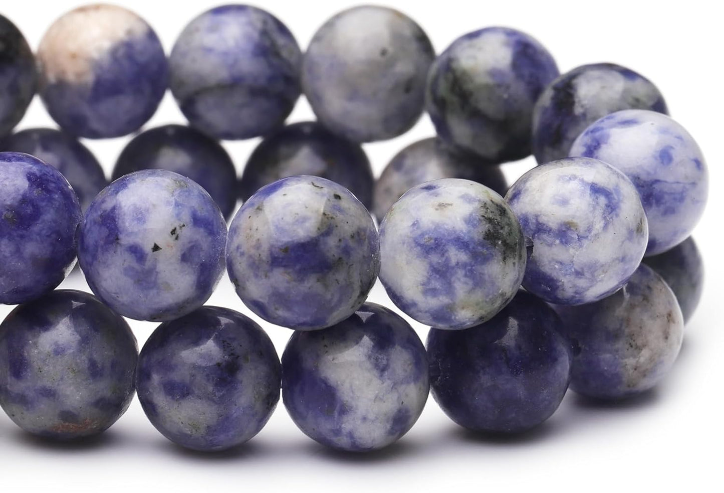 10mm Natural Stone Beads for Jewelry Making,Blue Sodalite Polished Smooth Round Gemstone Beads for Bracelet Necklace 15 Inch