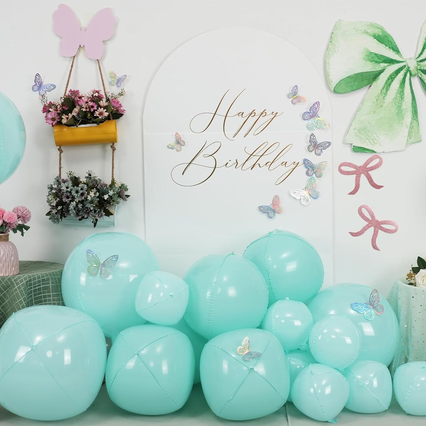 12Pcs Baby Blue Round Foil Balloons, 22" 15" 10" 4D Helium Ball Balloon, Metallic Pastel Teal Blue Foil Balloon for Birthday Wedding Baby Shower Blue Theme Prom Anniversary Party Decorations