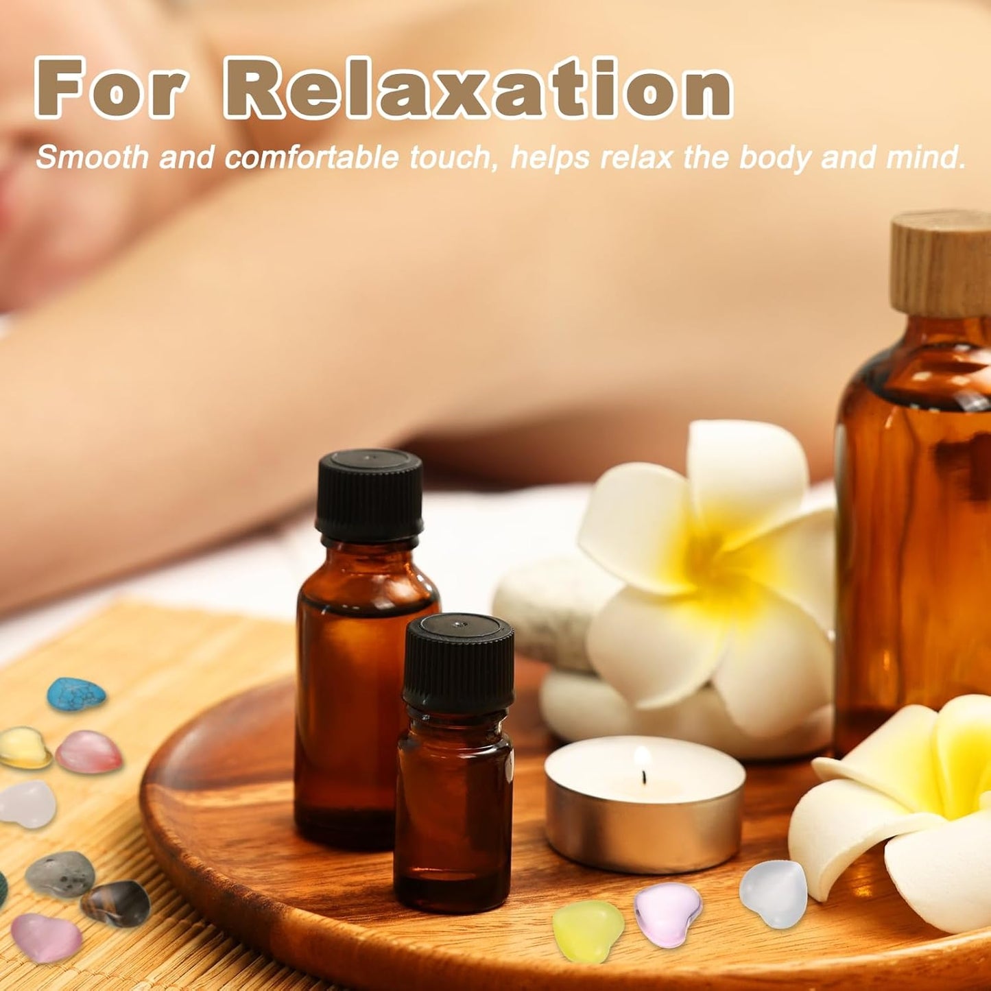 PATIKIL 20 Pcs Natural Heart Shaped Crystal Stone, 0.6 Inch Mini Polished Love Gemstone Crystal, Pocket Rock Engraved Worry Stones for Women Gifts Meditation, Indigo Blue