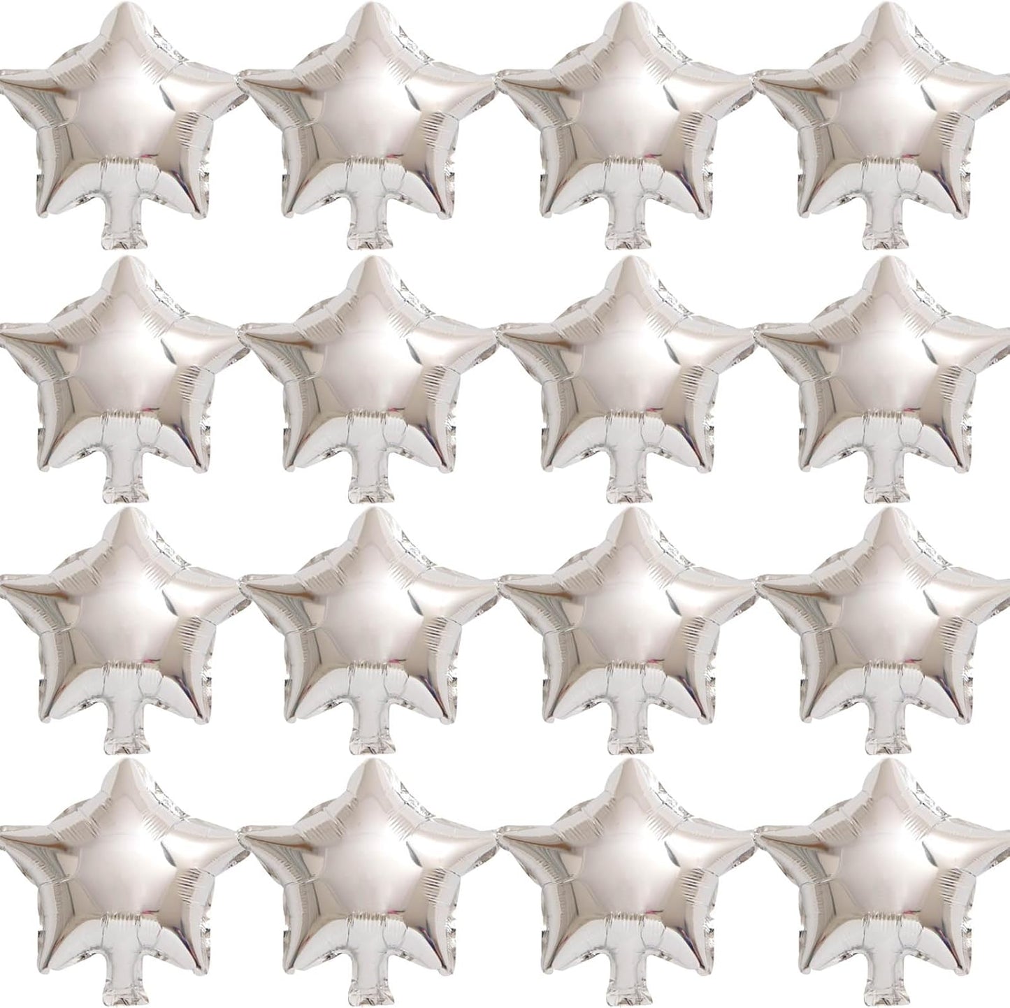 50 Pieces 10" Silver Foil Star Balloons for Party Decorations