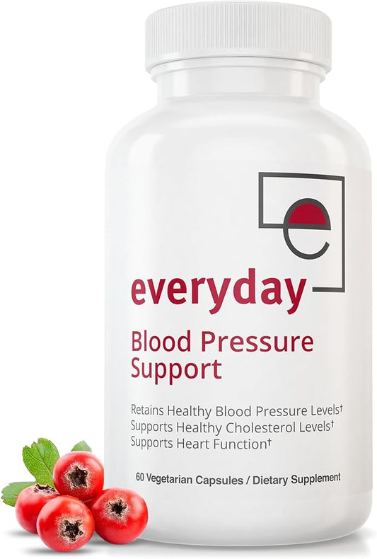 Everyday Blood Pressure Support and Hypertension Supplement - Hawthorn Berry, Arjuna, Magnesium, and Rauwolfia for Heart Health, Circulation, and Cholesterol Support (30 Day Supply, 60 Capsules)