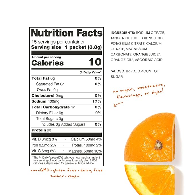 Skratch Labs Unsweetened Electrolyte Powder Packets - Everyday Hydration - Sport Drink Mix - Sugar Free - Electrolytes Booster- Tangerine + Orange - 15 Servings - Keto, Paleo, Vegan, Non-GMO
