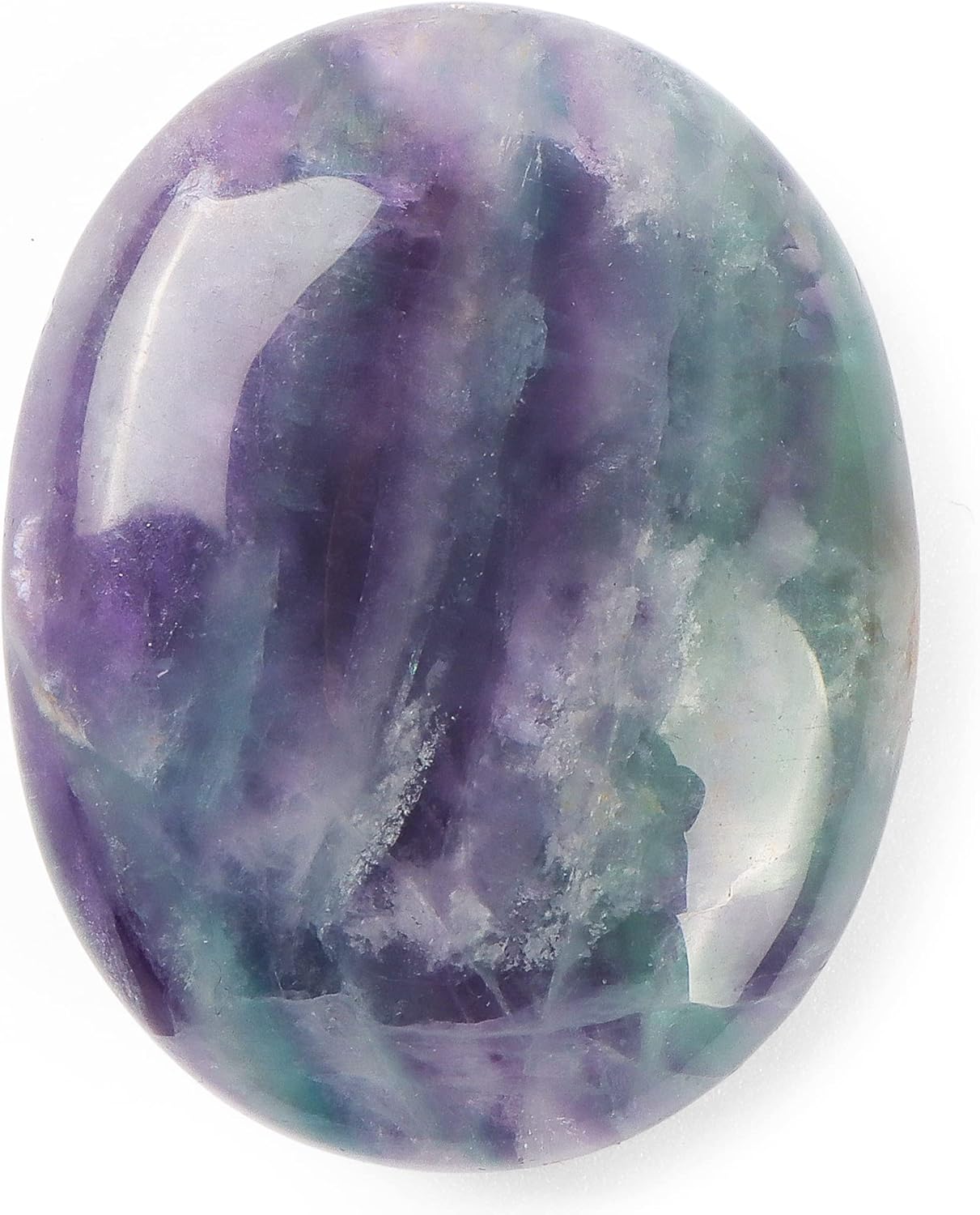 1.8 Inch Rainbow Fluorite Thumb Worry Stones for Anxiety, Crystals and Healing Stones for Relief Meditation Yoga Spiritual Reiki Positvity, Palm Polished Stones Pocket Gemstone