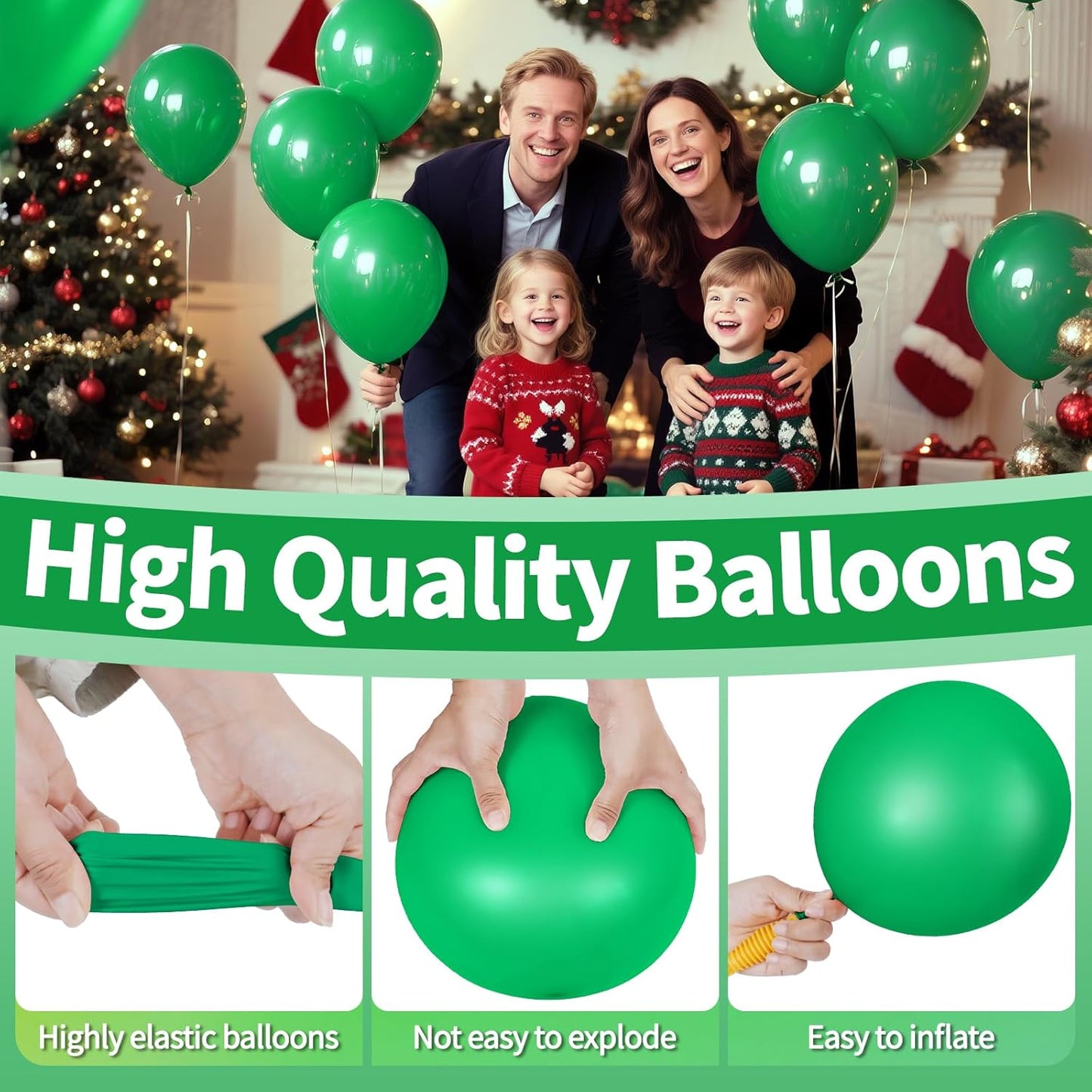 KAWKALSH Green Balloon 12 Inch, 110pcs Latex Party Balloons Helium Bright Color for Birthday Baby Shower Wedding Party Supplies Arch Garland Decoration