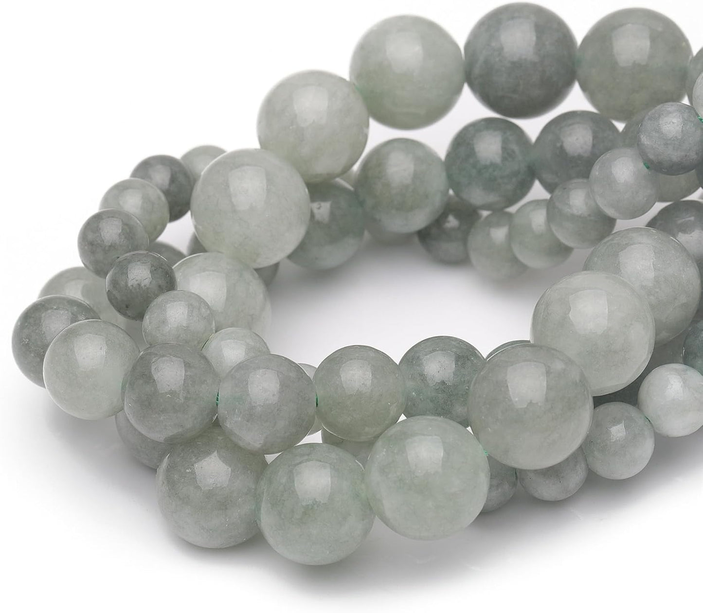 10mm Natural Stone Beads for Jewelry Making,Burmese Jade Polished Smooth Round Gemstone Beads for Bracelet Necklace 15 Inch