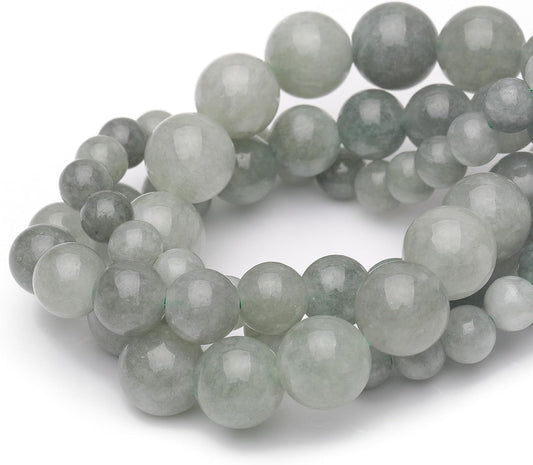 10mm Natural Stone Beads for Jewelry Making,Burmese Jade Polished Smooth Round Gemstone Beads for Bracelet Necklace 15 Inch