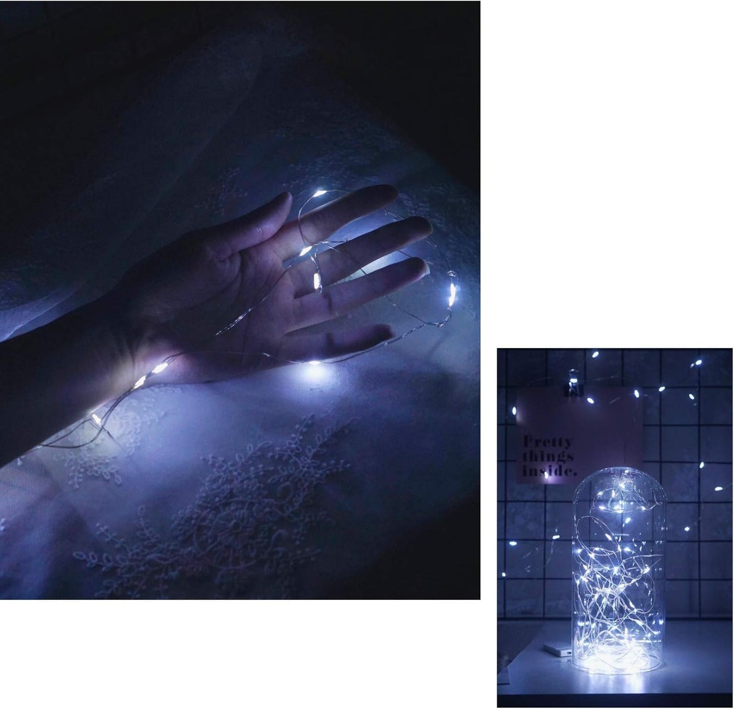 15 Pack Fairy Lights Battery Operated, 10ft 30 LED Mason Jar Lights Silver Wire Waterproof Firefly Mini Led String Lights for Table Party Wedding Centerpiece DIY Crafts Christmas Decor