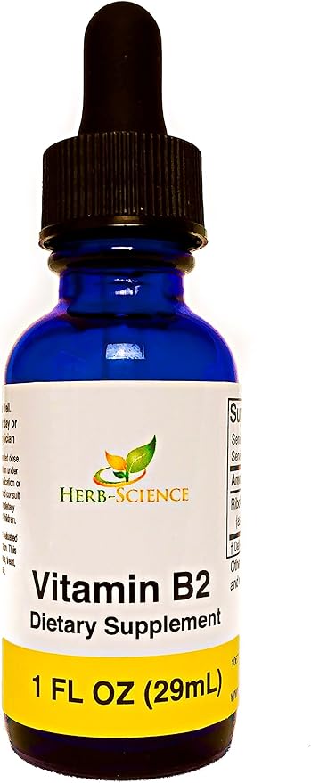 Vitamin B2 Supplement - Riboflavin Drops Liquid Extract - for Headache Relief, Natural Energy - Support for Hair, Skin, Nail Health,Collagen Production - Non-Alcoholic - 1 Fl.oz.