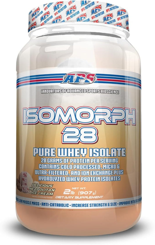 APS Nutrition Isomorph 28 Whey Powder, Neapolitan Ice Cream, 2 Pound