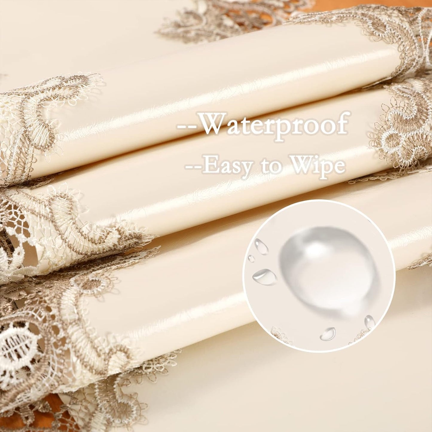 Vintage Lace Dining Table Runner, Small Macrame Coffee Table Runners 48 inches Long for Kitchen Home Christmas Party Decorations (16x48 inch, Off White)