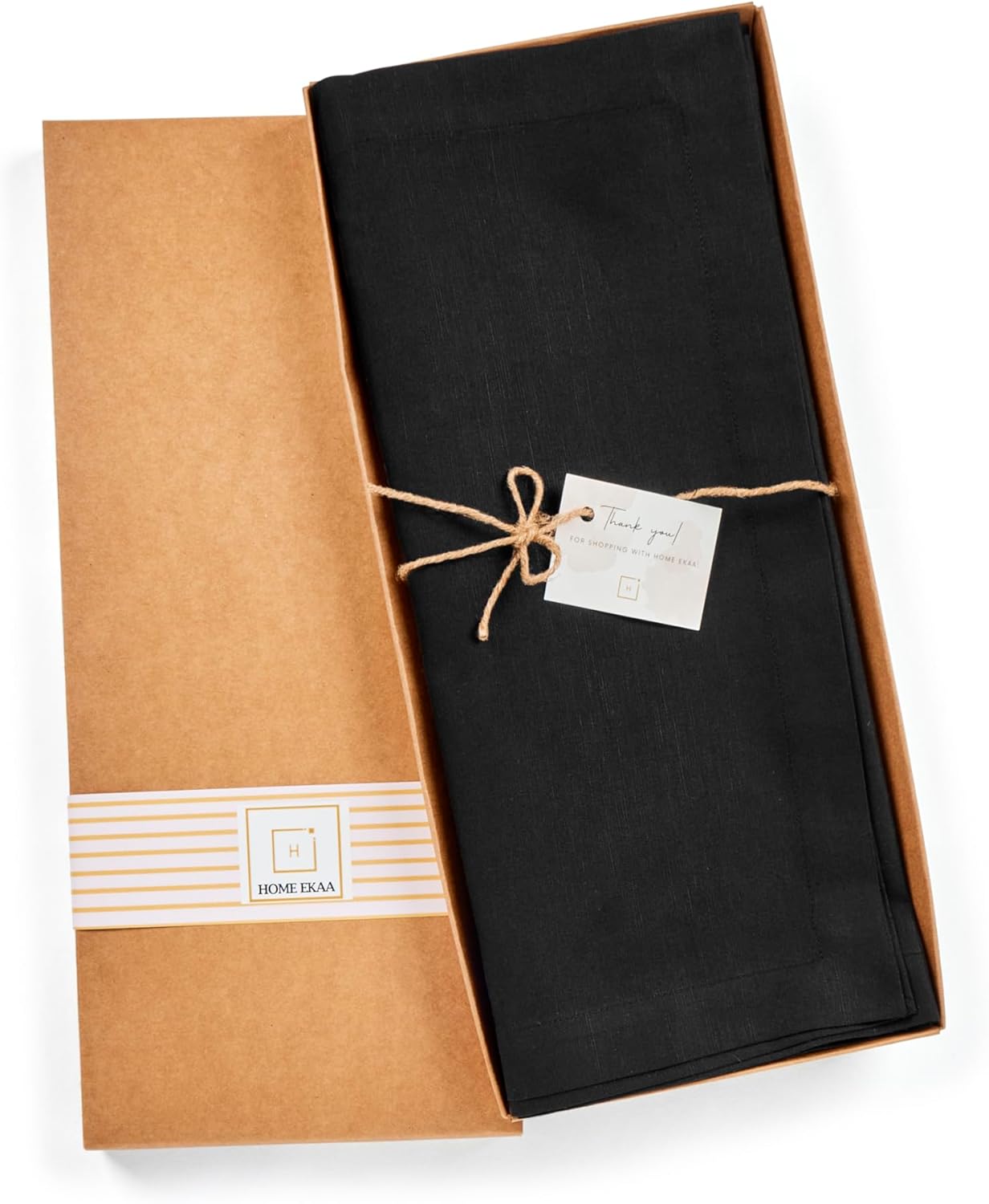 Cotton Linen Table Runner 36 Inches – Small Black Coffee Table Runner 14 x 36 Inch – Washable Scarf Fabric Table Runner for Spring, Summer, Wedding Decoration Gift – Eva