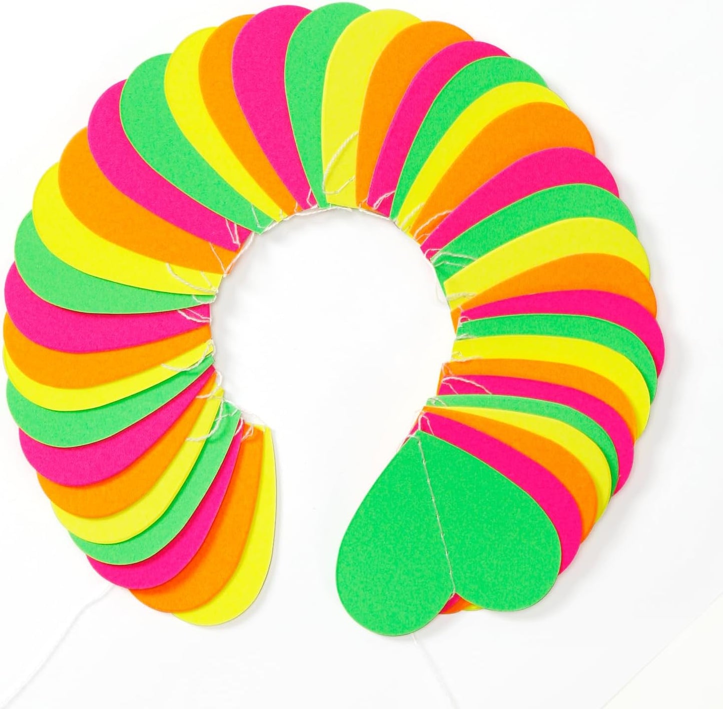 UV Neon Party Decorations Heart-Garland - 52ft Glow in The Dark Supplies,80s Hanging Streamers Banner,Girl Romantic Wedding Anniversary Baby Bridal Shower Engagement Decor Panduola