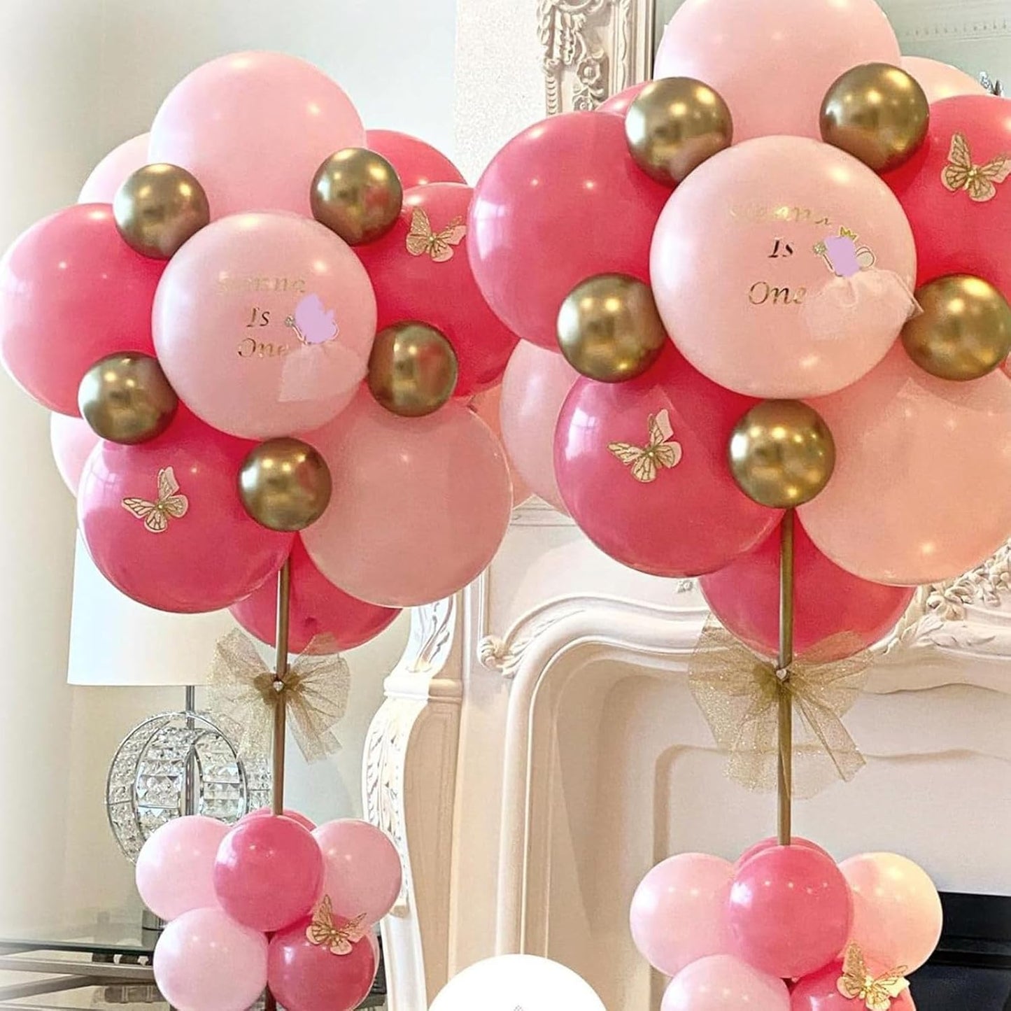 Hot Pink and Rose Gold Balloons, 60Pcs Pastel Pink Balloon, 12 Inch Metallic Rose Gold Confetti Balloons Helium Rose Red Latex Balloon for Girls Birthday Baby Shower Wedding Bridal Party Decorations