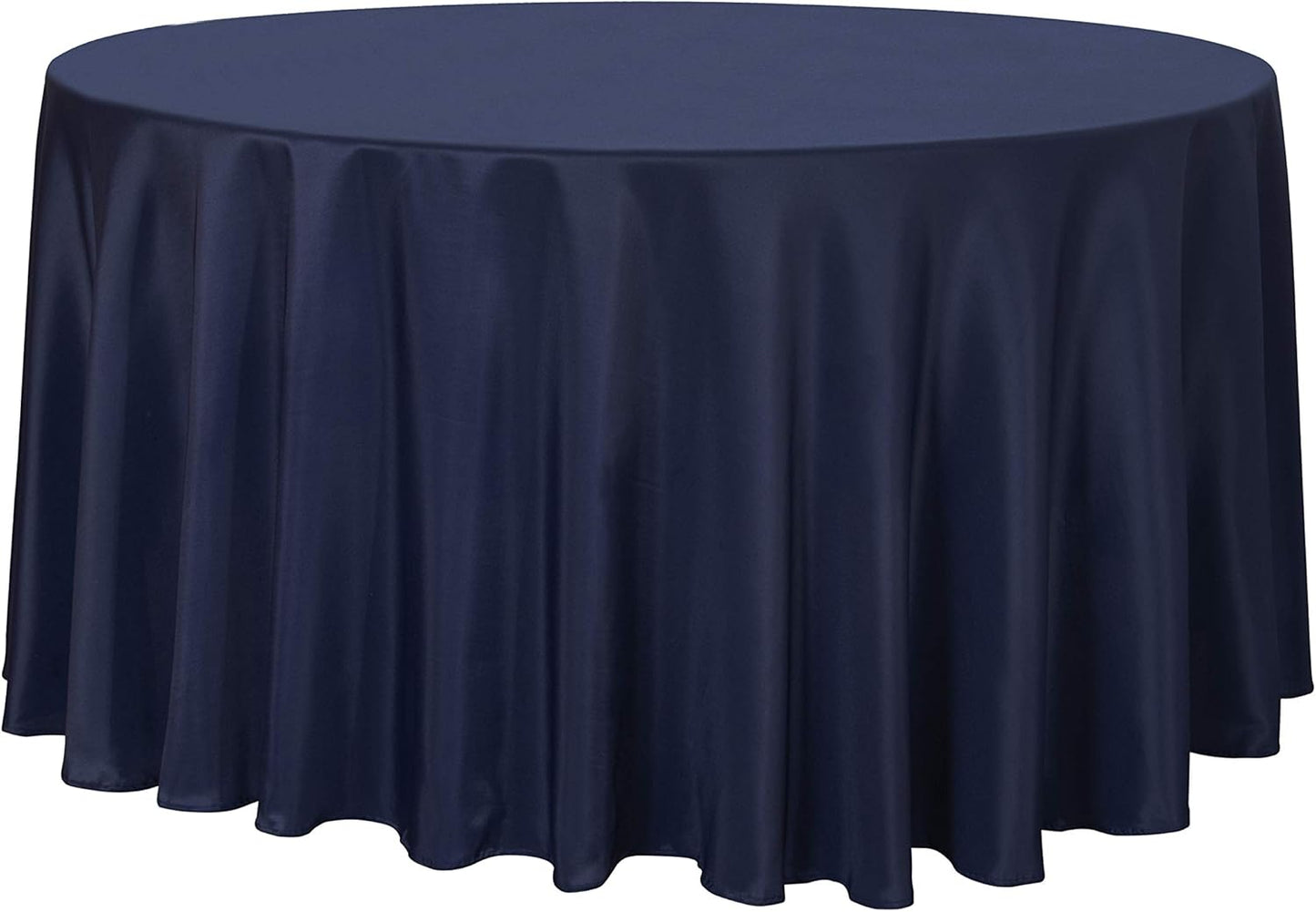 sancua Round Tablecloth - 108 Inch - Water Resistant Spill Proof Washable Polyester Table Cloth Decorative Fabric Table Cover for Dining Tables, Buffet Parties and Camping, Navy