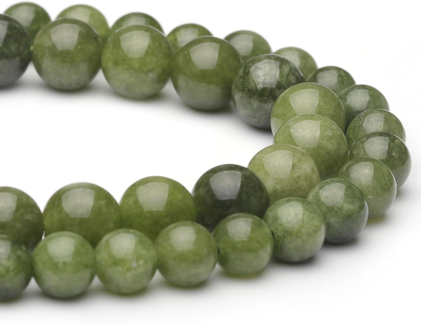 6mm Natural Stone Beads for Jewelry Making,Green Jade Polished Smooth Round Gemstone Beads for Bracelet Necklace 15 Inch