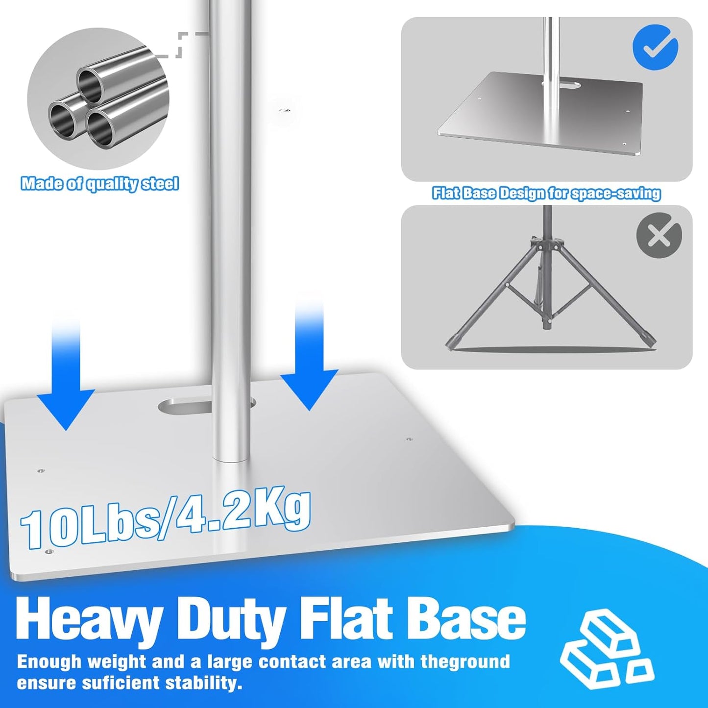 Pipe and Drape Backdrop Stand Kit Backdrop Stand For Parties 8x10 FT Adjustable Photo Backdrop Stand Heavy Duty Background Stand for Wedding Banquet Decorations Silvery