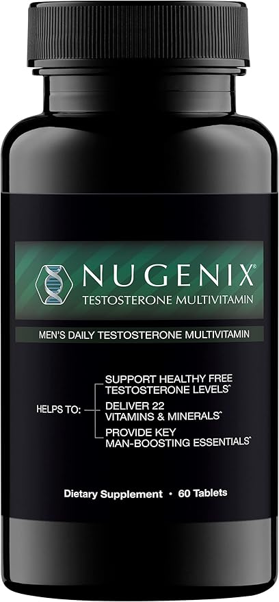 Nugenix Men's Daily Testosterone Multivitamin - 19 Vitamins and Minerals, Supports Free Testosterone