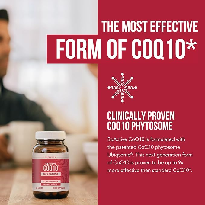 SoActive CoQ10® 250 mg: CoQ10 Phytosome with up to 9X Higher Absorption - Proven Cellular Delivery - Supports Cellular Energy Production (60 Capsules)