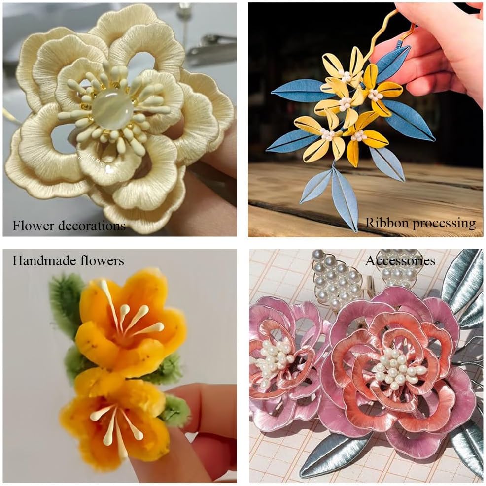 HAHIYO 700Pcs 3mm Fully Black Pearl Double Head Flower Pistil Handmade Artificial Pistil para Flore Pearlized Floral Stamen Pollen for Flower Making Scrapbook Decoration